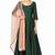 Green silk solid anarkali salwar kameez