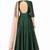 Green silk solid anarkali salwar kameez