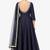 Navy blue silk zari and glass work anarkali salwar kameez
