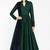 Bottel green silk thread and sequins embroidery anarkali salwar kameez