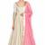 Cream silk sequins & zari embroidery anarkali salwar kameez