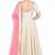 Cream silk sequins & zari embroidery anarkali salwar kameez