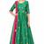 Green cotton silk thread embroidery anarkali salwar kameez
