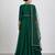 Emerald green georgette lace work anarkali salwar kameez