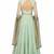 Light green silk thread and beads work anarkali salwar kameez