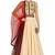 Beige chanderi silk thread and beads work anarkali salwar kameez