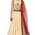 Beige chanderi silk thread and beads work anarkali salwar kameez