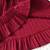 Wine red pleated ruffle bow party dress