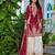 Maroon embroidered chinon free size stitched palazzo style salwar suit