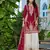 Maroon embroidered chinon free size stitched palazzo style salwar suit