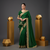 Green jacquard lace chiffon gerogette bollywood saree with blouse piece.