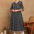 Women's cotton floral print anarkali kurta  (black)