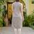 Women's cotton checks printed sleeveless short kurti (grey)
