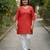 Women   s cotton gold block print v-neck and 3/4 sleeves wrap style kurti