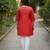 Women   s cotton gold block print v-neck and 3/4 sleeves wrap style kurti