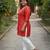Women   s cotton gold block print v-neck and 3/4 sleeves wrap style kurti