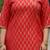 Women   s cotton gold block print v-neck and 3/4 sleeves wrap style kurti