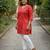 Women   s cotton gold block print v-neck and 3/4 sleeves wrap style kurti