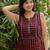Women   s cambric cotton printed short kurti | sleeveless striped tunic top with keyhole notch neck | casual daily wear