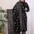 Women's cotton floral print with gota detailing straight kurta with pant and dupatta (black)
