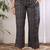 Women's cotton floral print with gota detailing straight kurta with pant and dupatta (black)