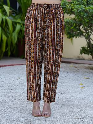 Women cambric cotton floral print angrakha style kurta pant dupatta set with gotta patti work 3