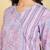 Women's cotton floral print  waist length v neck 3/4 sleeves regular fitted top (lavender)