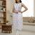 Women's cotton straight kurta sleeveless floral print  with pant and duptta (purple)