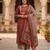 Women   s rayon floral print straight kurta & printed pants with dupatta set (maroon)