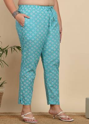 Women   s cotton printed kurta set with dupatta v-neck with handwork detail & side dori (blue) 4