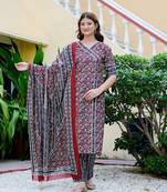 Women pure cotton kurta pant dupatta set