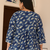 Women's cotton printed a-line top with pom pom detailing