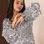 Women’s polyester printed dress square neck, long sleeve, a-line knee-length dress