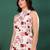Women’s delta geometric printed halter neck sleeveless a-line midi dress (white)