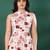 Women’s delta geometric printed halter neck sleeveless a-line midi dress (white)