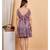 Women’s polyester printed short dress with back frill & adjustable string