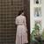 Women’s chiffon animal print a-line maxi dress with smocked waist & 3/4th sleeves