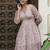 Women’s chiffon animal print a-line maxi dress with smocked waist & 3/4th sleeves
