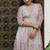 Women’s chiffon animal print a-line maxi dress with smocked waist & 3/4th sleeves