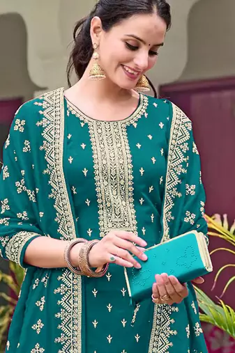 Rama embroidered faux georgette salwar suit