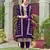 Purple color embroideried faux georgette semi stitched salwar suit