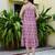 Women’s cotton blend geometric print adjustable spaghetti straps a-line midi dress
