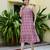 Women’s cotton blend geometric print adjustable spaghetti straps a-line midi dress