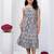 Women’s cotton blend geometric print adjustable spaghetti straps a-line midi dress