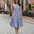 Women’s cotton blend geometric print adjustable spaghetti straps a-line midi dress