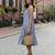 Women’s cotton blend geometric print adjustable spaghetti straps a-line midi dress