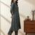 Women’s cambric cotton blue printed a-line kurta with pant set