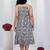 Women’s cotton blend geometric print adjustable spaghetti straps a-line midi dress