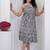 Women’s cotton blend geometric print adjustable spaghetti straps a-line midi dress