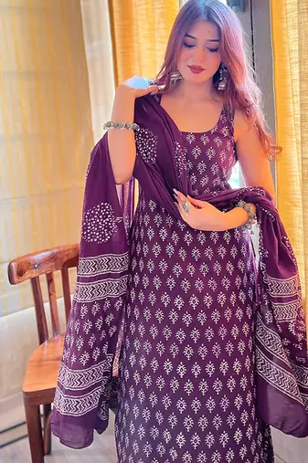 Women Ethnic Motifs Printed Regular Kurta with Palazzos & With Dupatta